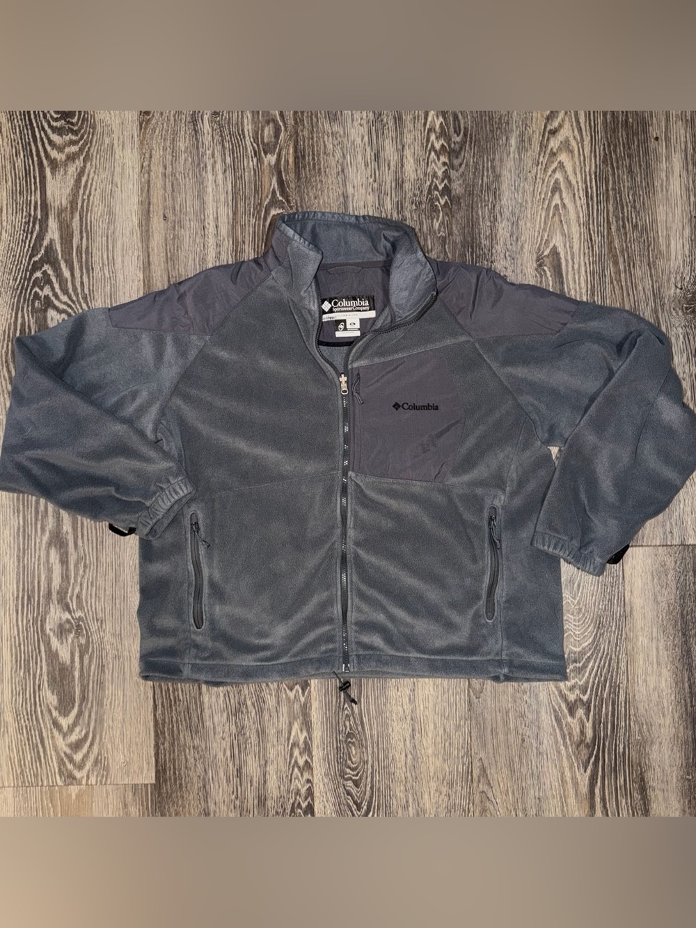 Columbia grey fleece jacket full zip Men’s XL